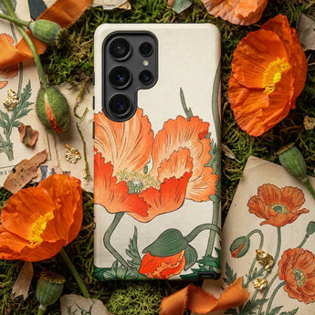 Poppies - Ohara Koson Shin-hanga Phone Case, Mobile Cases, Toby Leon