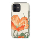 Poppies - Ohara Koson Shin-hanga Iphone Case, 12 / Matte, Kite-823844378, Iphone Case Vintage-style Illustration Orange