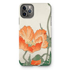 Poppies - Ohara Koson Shin-hanga Iphone Case, 11 Pro Max / Matte, Kite-823844376, Iphone Case Vintage-style Orange