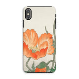 Poppies - Ohara Koson Shin-hanga Iphone Case, Xs Max / Matte, Phone Case Vintage-style Illustration Orange Poppies