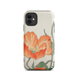 Poppies - Ohara Koson Shin-hanga Phone Case Iphone 11 / Matte Floral-patterned Phone Case Ohara Koson’s Poppy, Poppy Masterpiece, Koson