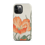 Poppies - Ohara Koson Shin-hanga Phone Case Iphone 12 Pro Max / Matte Floral-patterned Iphone Case Ohara Koson’s Poppy, Poppy Masterpiece,