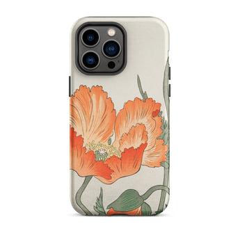 Poppies - Ohara Koson Shin-hanga Phone Case Iphone 14 Pro Max / Matte Floral-patterned Iphone Case Ohara Koson’s Poppy, Poppy Masterpiece,