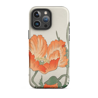 Poppies - Ohara Koson Shin-hanga Phone Case Iphone 16 Pro Max / Matte Floral-patterned Iphone Case Ohara Koson’s Poppy, Poppy Masterpiece,