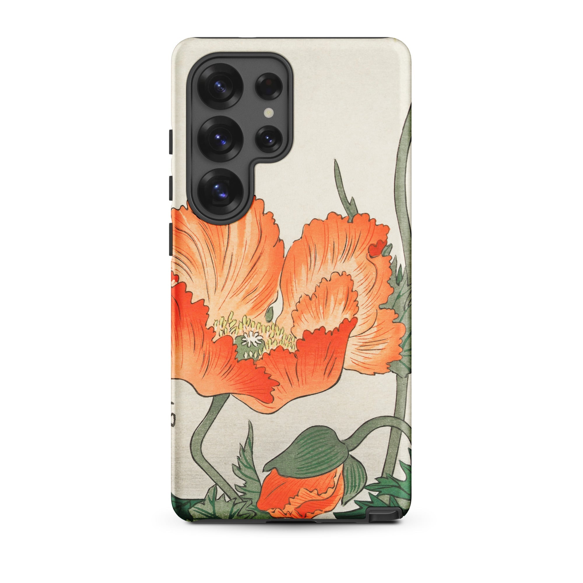 Poppies Ohara Koson Shin Hanga Samsung Case, Galaxy S25 Ultra / Matte, Phone Case Orange Poppy Flower Design