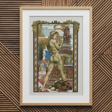 Porteur D’amphore - Maurice Desvallieres Art Print / Canvas Framed Art Nouveau-style Print Nude Male Figure Gold-toned Porteur D’amphore,