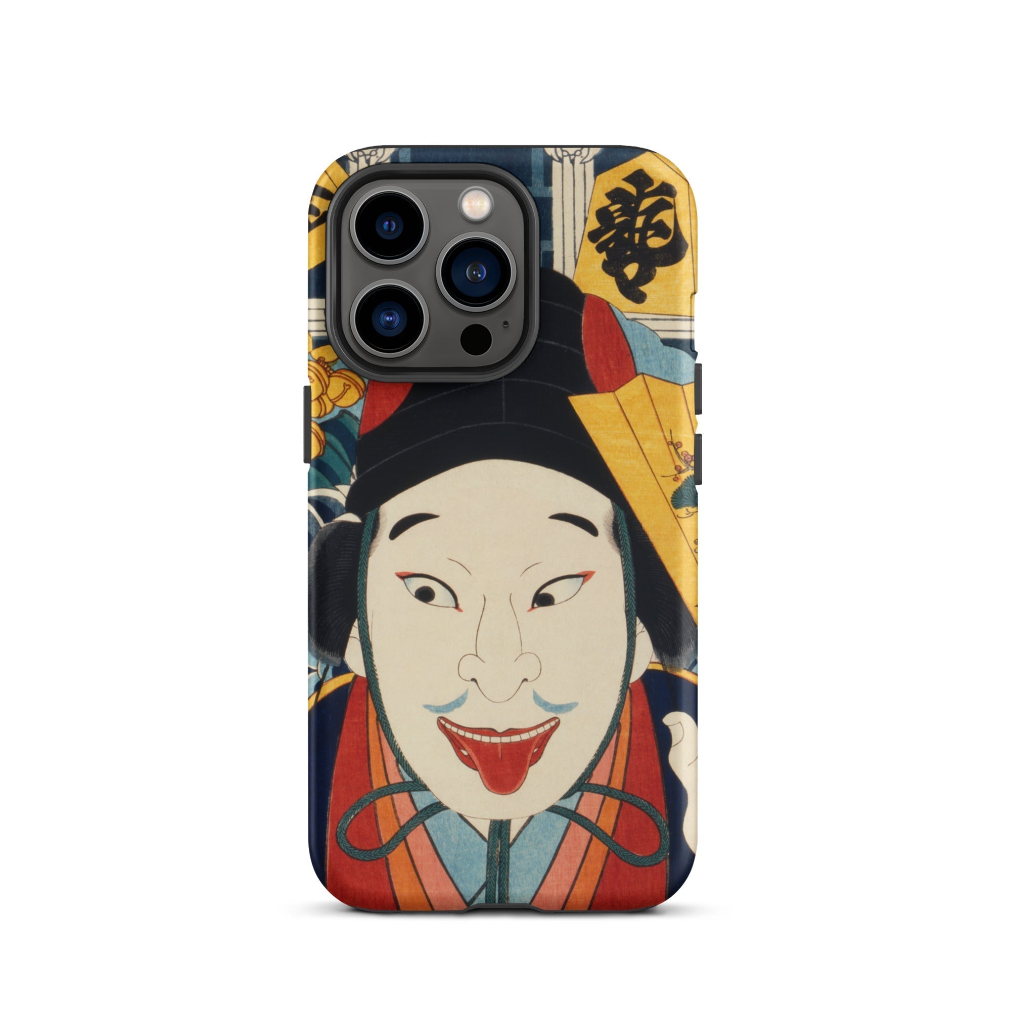 Portrait of an Actor Toyohara Kunichika Iphone Case, 13 Pro / Matte, Japanese Kabuki Mask Phone Case