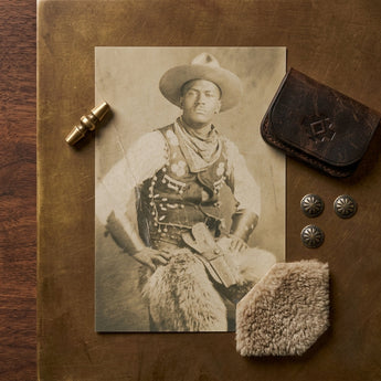 Portrait of a Black Cowboy Art Print / Canvas Dark Brown Leather Wallet Embossed Star Design Photographic Postcard Portrait, Gelatin Silver