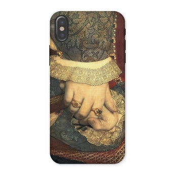 Portrait of Jane Seymour - Hans Holbein Der Juengere Iphone Case, x / Matte, Phone Case Renaissance-era Painting Clasped Hands Adorned Rings