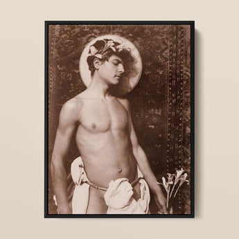 Ritratto di Nino Cesarini - Stampa d'arte di Guglielmo Pluschow / Tela, 12x16’’ / 31x41cm / Cornice nera, Poster Stampe & Opera visiva, Toby