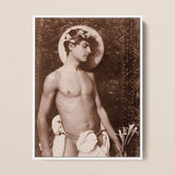 Ritratto di Nino Cesarini - Stampa d'arte di Guglielmo Pluschow / Tela, 12x16’’ / 31x41cm / Cornice bianca, Poster Stampe & Opera visiva, Toby
