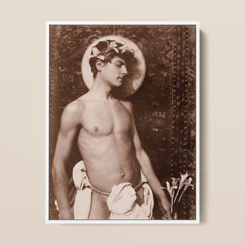 Ritratto di Nino Cesarini - Stampa d'arte di Guglielmo Pluschow / Tela, 12x16’’ / 31x41cm / Cornice bianca, Poster Stampe & Opera visiva, Toby
