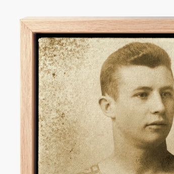 Portrait of a Tattooed Man - Charles Eisenmann Art Print / Canvas Sepia-toned Young Man’s Framed Light Eisenmann’s, Seizes, Chain Motifs