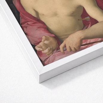 Portrait of a Young Man as Saint Sebastian - Bronzino Art Print / Canvas White Framed Classical Painting Nude Male, Two Arrows, Bronzino’s,