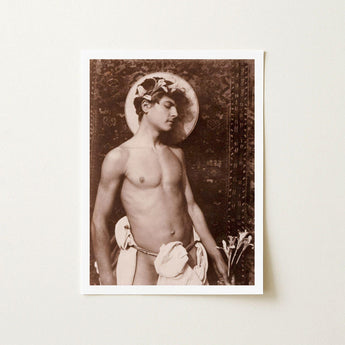 Portrait of Nino Cesarini - Guglielmo Pluschow Art Print / Canvas, Steps, Plüschow’s Naples Studio, Classical Ideal Recast, Sepia-brown