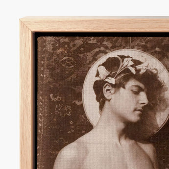 Portrait of Nino Cesarini - Guglielmo Pluschow Art Print / Canvas, Steps, Plüschow’s Naples Studio, Classical Ideal Recast, Sepia-brown