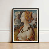 Framed Art Print Classical Portrait Woman Golden Hair Piero Di Cosimo, Simonetta Vespucci, Florentine Dynasty, Late Quattrocento Profile,