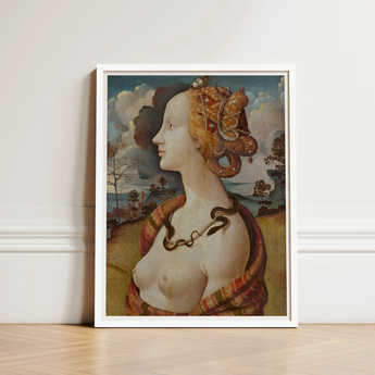 Framed Art Print Classical Portrait Woman Golden Hair Piero Di Cosimo, Simonetta Vespucci, Florentine Dynasty, Late Quattrocento Profile,
