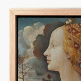 Framed Canvas Print Classical Portrait Woman Golden Hair Piero Di Cosimo, Simonetta Vespucci, Florentine Dynasty, Late Quattrocento