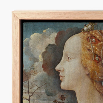 Framed Canvas Print Classical Portrait Woman Golden Hair Piero Di Cosimo, Simonetta Vespucci, Florentine Dynasty, Late Quattrocento