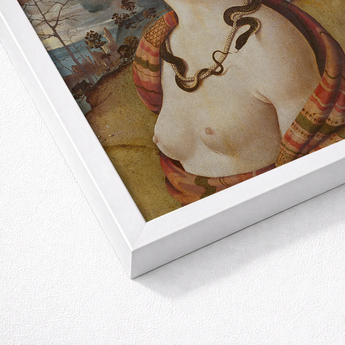 White Framed Art Print Classical Painting Nude Figure Piero Di Cosimo, Simonetta Vespucci, Florentine Dynasty, Late Quattrocento Profile,