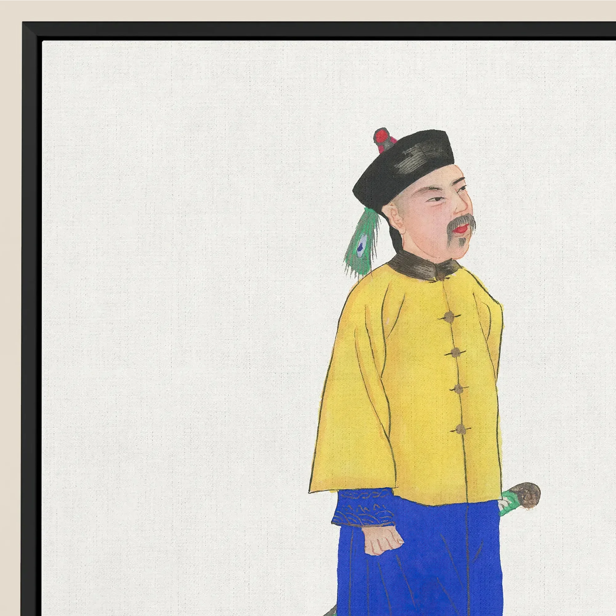 Military Man - Qing Dynasty Framed Canvas Posters Prints & Visual Artwork