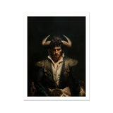 Bullish - Horny Gay Matador Art Print, Portrait Person Horned Headdress Ornate Jacket