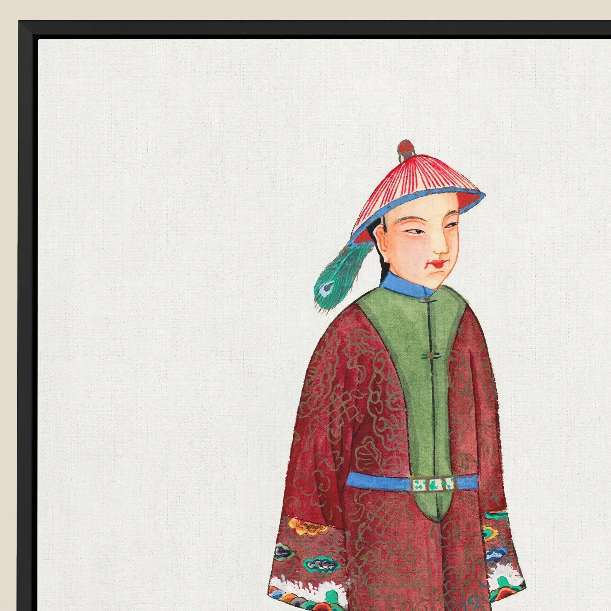 Dandy - Qing Dynasty Fashion Framed Canvas Posters Prints & Visual Artwork