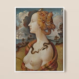Portrait of Simonetta Vespucci - Piero Di Cosimo Art Print / Canvas, 12x16’’ / 31x41cm / White Frame, Posters Prints & Visual Artwork, Toby