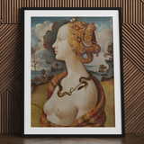 Portrait of Simonetta Vespucci - Piero Di Cosimo Art Print / Canvas Framed Art Print Classical Portrait Woman Golden Hair Piero Cosimo,