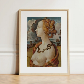 Portrait of Simonetta Vespucci - Piero Di Cosimo Art Print / Canvas Framed Renaissance-style Portrait Print Woman Golden Hair Adorned Piero