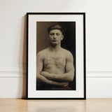 Portrait of a Tattooed American Soldier Art Print / Canvas, 12x18’’ / 31x46cm / Black Frame / Matboard, Posters Prints & Visual Artwork,