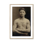 Portrait of a Tattooed American Soldier Art Print, Framed Sepia Toned Photograph Tattooed Man