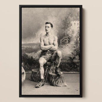 Portrait of a Tattooed Man Art Print / Canvas, 12x18’’ / 31x46cm / Black Frame, Posters Prints & Visual Artwork, Toby Leon