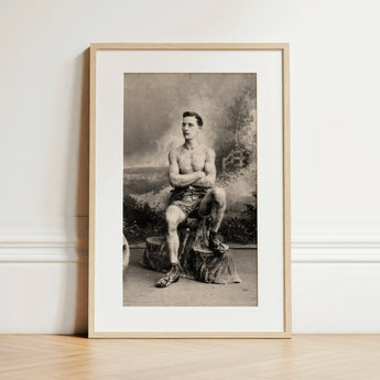 Portrait of a Tattooed Man Art Print / Canvas, 12x18’’ / 31x46cm / Natural Frame / Matboard, Posters Prints & Visual Artwork, Toby Leon