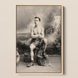 Portrait of a Tattooed Man Art Print / Canvas, 12x18’’ / 31x46cm / Natural Frame, Posters Prints & Visual Artwork, Toby Leon