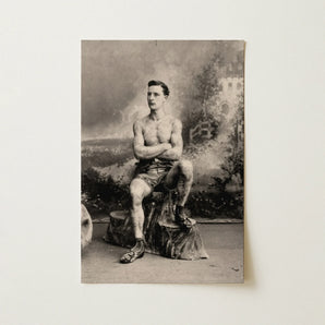Portrait of a Tattooed Man Art Print / Canvas, 12x18’’ / 31x46cm / Unframed / no Border, Posters Prints & Visual Artwork, Toby Leon