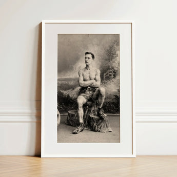 Portrait of a Tattooed Man Art Print / Canvas, 12x18’’ / 31x46cm / White Frame / Matboard, Posters Prints & Visual Artwork, Toby Leon