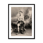 Portrait of a Tattooed Man Art Print, Framed Black White Portrait Muscular Man
