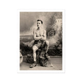 Portrait of a Tattooed Man Art Print, Muscular Man Attire