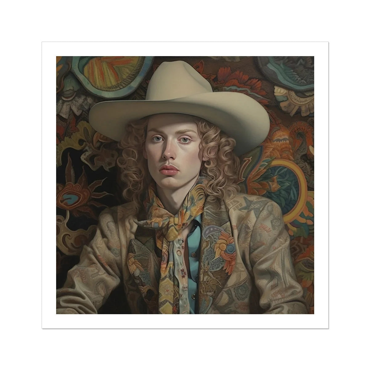 Ollie - Dandy Transgender Cowboy Art Print 30’’x30’’ Posters Prints & Visual Artwork