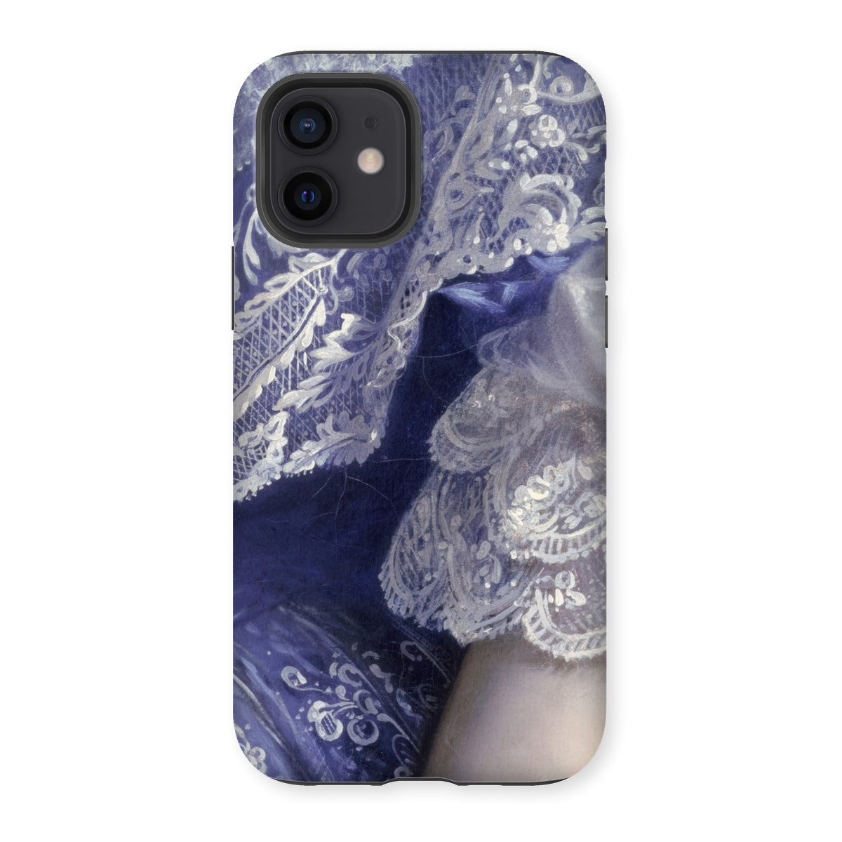 Portrait of a Woman - Franz Xaver Winterhalter Iphone Case, 12 / Matte, Blue White Lace Phone Case