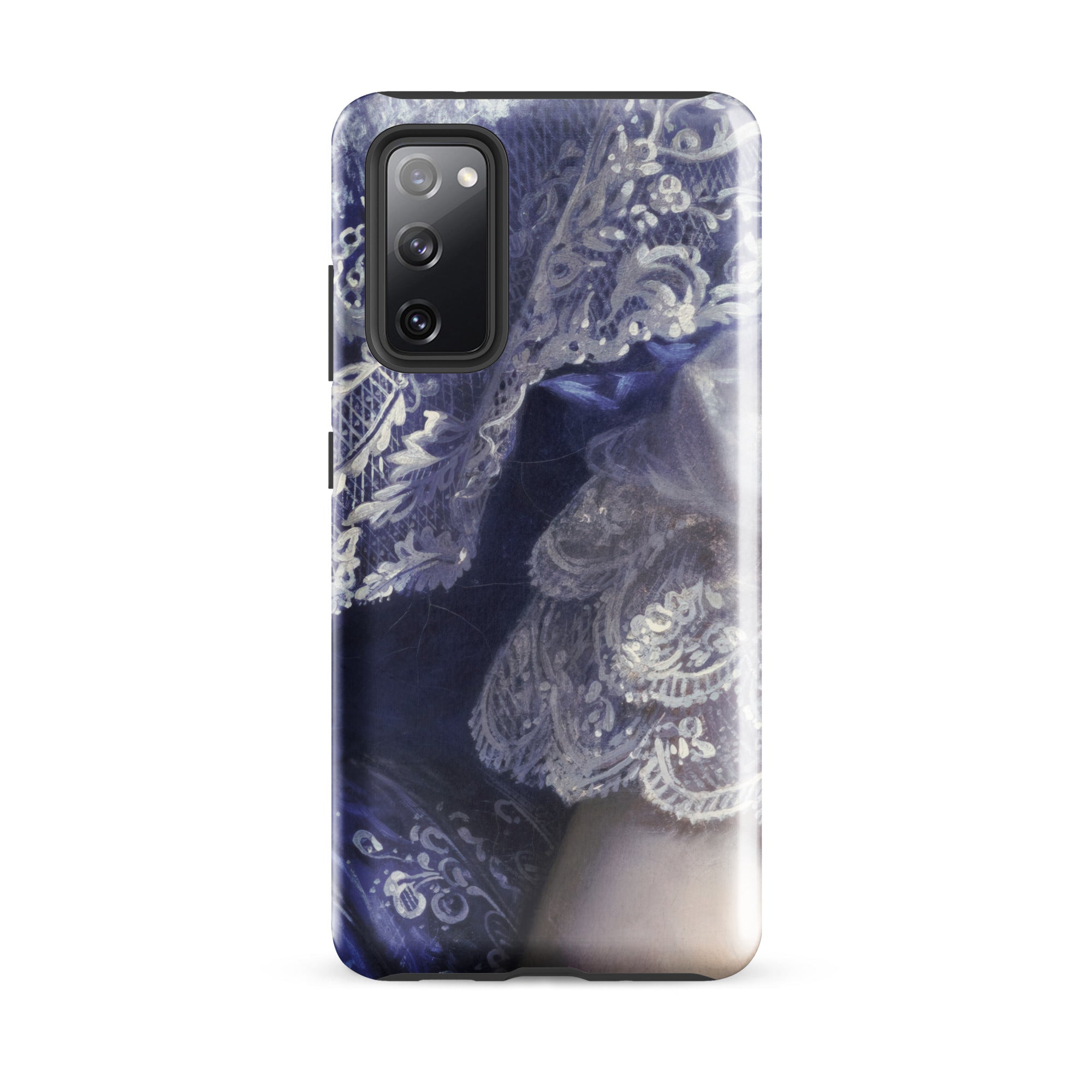 Portrait of a Woman Franz Xaver Winterhalter Samsung Case, Galaxy S20 Fe / Gloss, Phone Case Purple White Lace Pattern