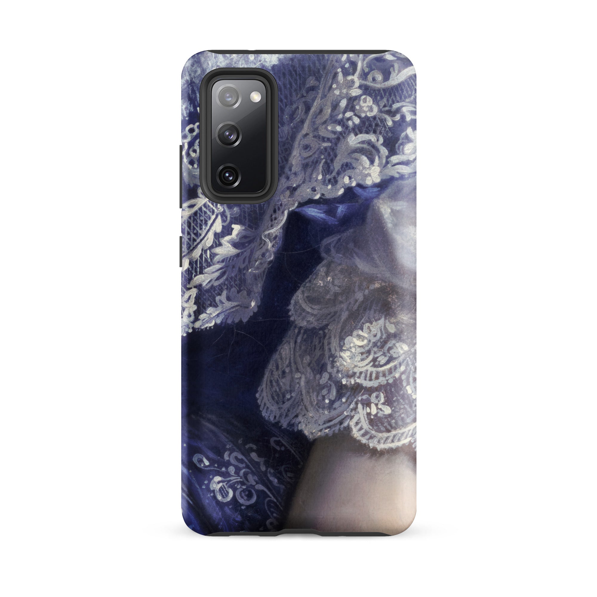 Portrait of a Woman Franz Xaver Winterhalter Samsung Case, Galaxy S20 Fe / Matte, Smartphone Case Detailed Design White Lace Dark Blue