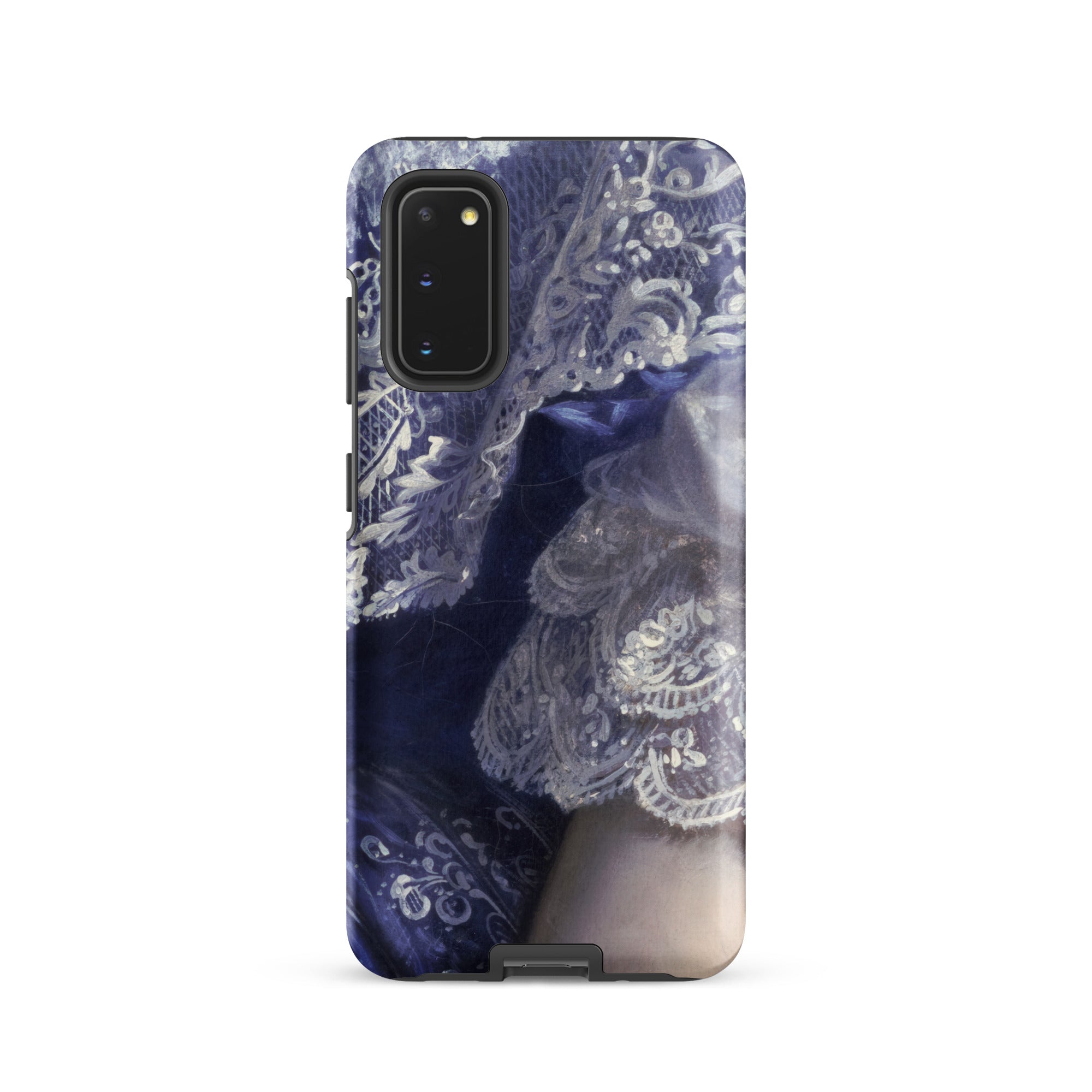 Portrait of a Woman Franz Xaver Winterhalter Samsung Case, Galaxy S20 / Matte, Smartphone Case Blue White Lace Pattern