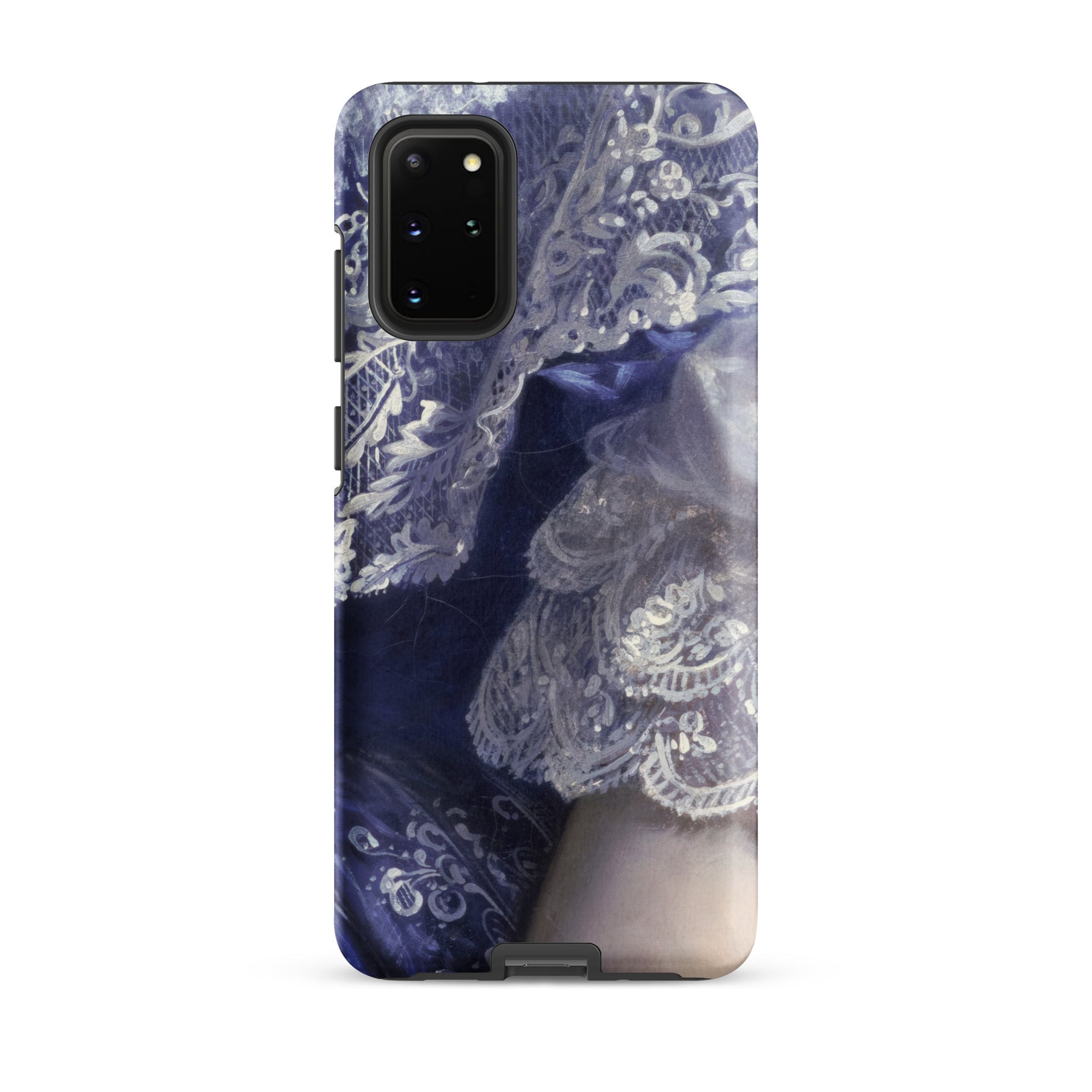 Portrait of a Woman Franz Xaver Winterhalter Samsung Case, Galaxy S20 Plus / Matte, Smartphone Case Design White Lace Blue Purple Fabric