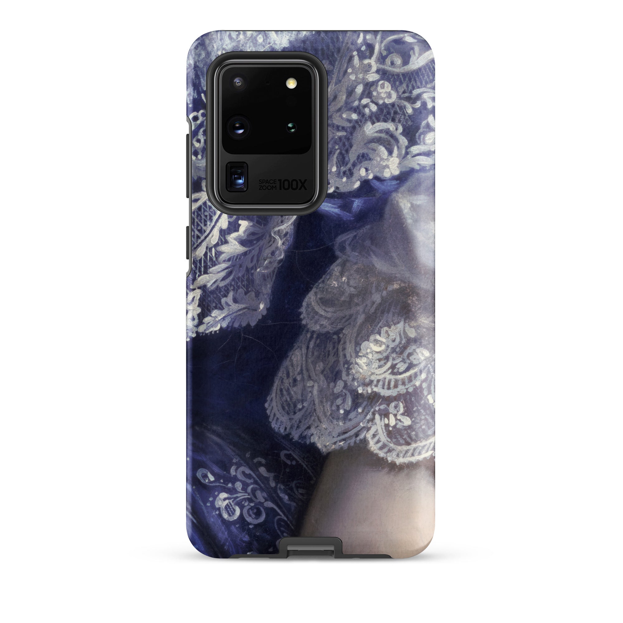 Portrait of a Woman Franz Xaver Winterhalter Samsung Case, Galaxy S20 Ultra / Matte, Smartphone Case Ornate Blue White Lace Design