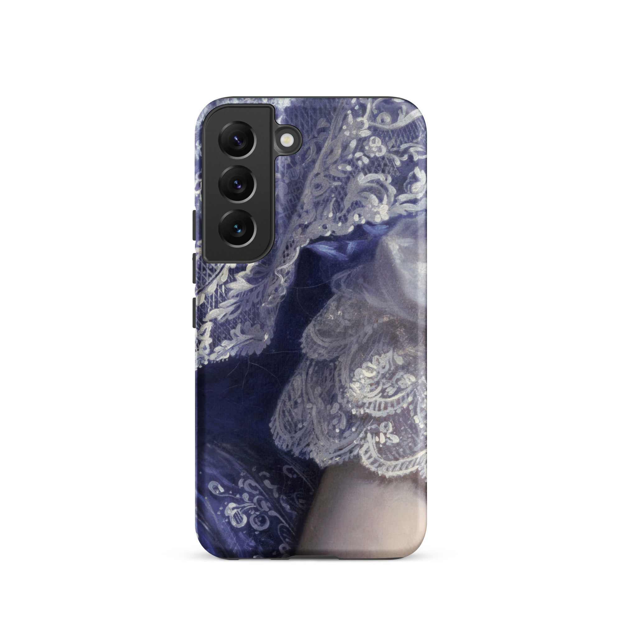 Portrait of a Woman Franz Xaver Winterhalter Samsung Case, Galaxy S22 / Matte, Smartphone Case Blue White Lace Design