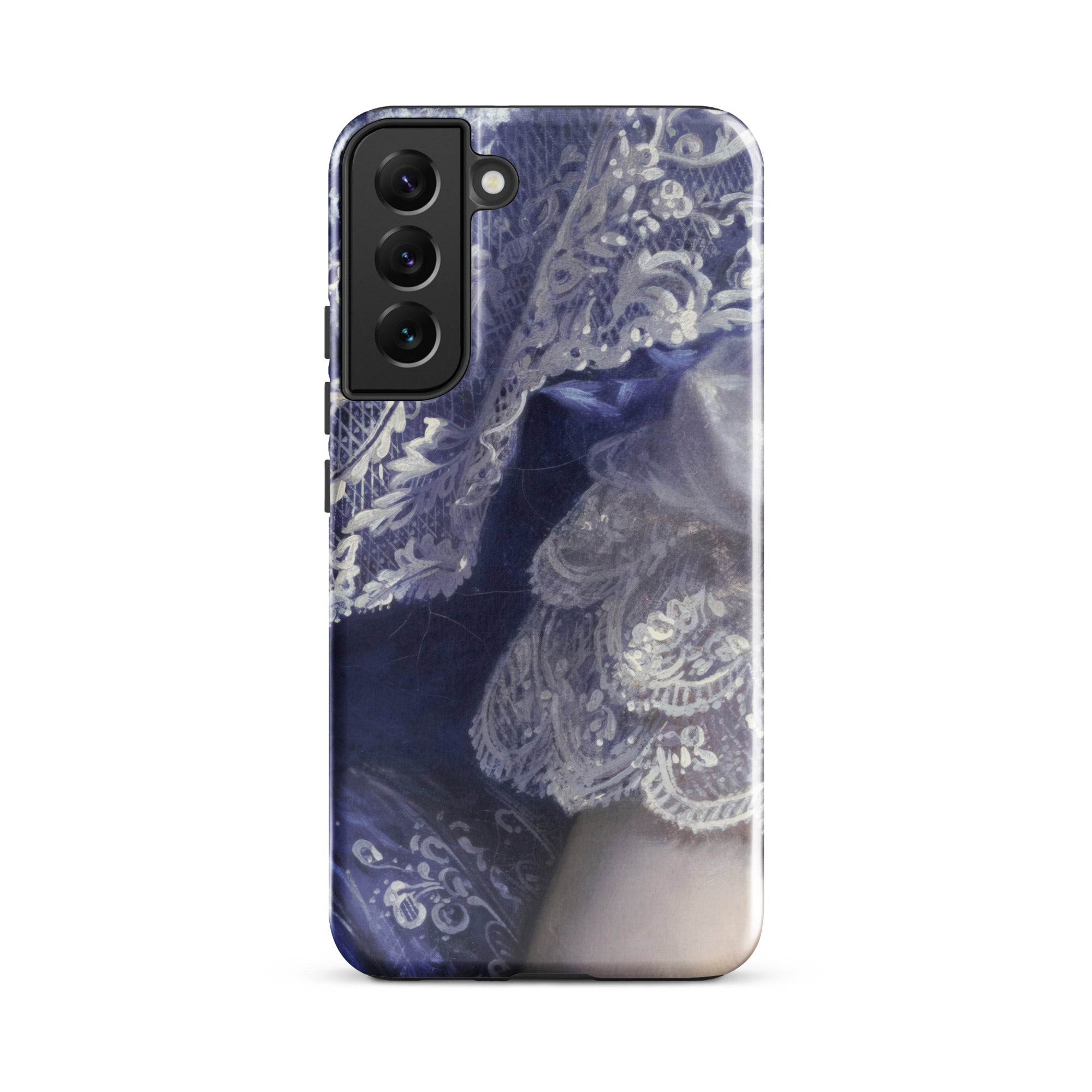 Portrait of a Woman Franz Xaver Winterhalter Samsung Case, Galaxy S22 Plus / Gloss, Smartphone Case Design White Lace Deep Purple Blue