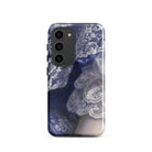 Portrait of a Woman Franz Xaver Winterhalter Samsung Case, Galaxy S23 / Gloss, Smartphone Case Blue White Lace Pattern